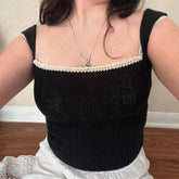 Bxoxo Casual Solid Color Women Sleeveless Camisole Tops Streetweawr vintage aesthetic Y2K Hip-Hop Rock Fashion All-match Chic Crop Top